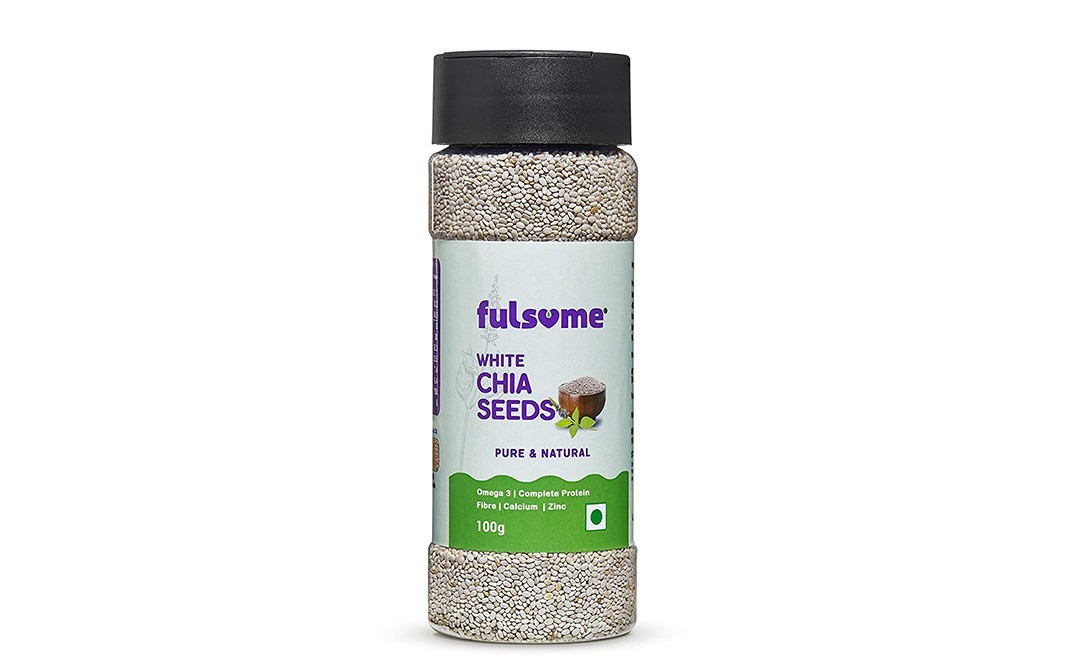 Fulsome White Chia Seeds    Plastic Bottle  100 grams